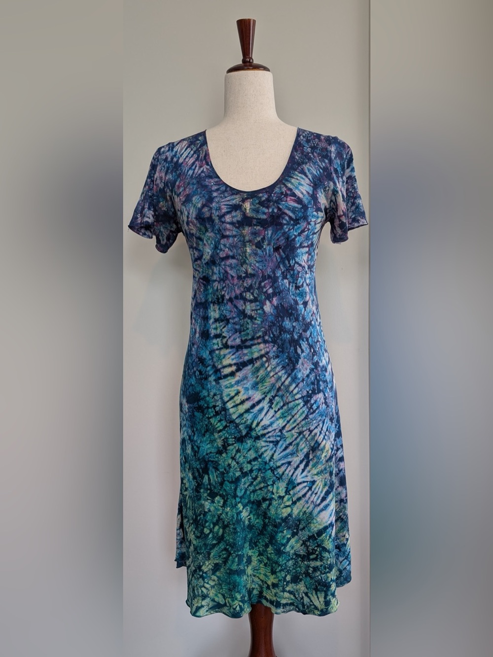 Michael Smith Shibori Women’s Art to Wear Tie Dye Silk Dress Size Small